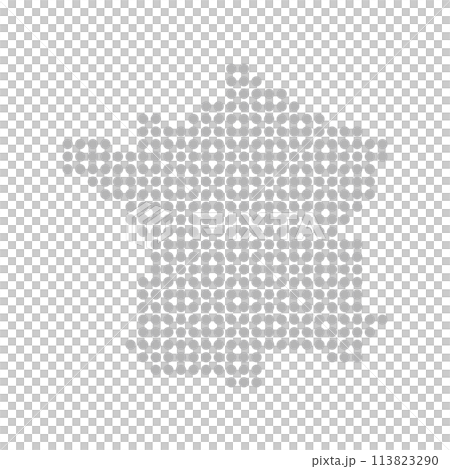 A simple and stylish map of France - a deformed silhouette map of grey circles 113823290