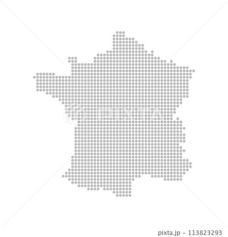 シンプルでおしゃれなフランスの形の地図 - グレーの丸のデフォルメしたシルエットのマップ 113823293