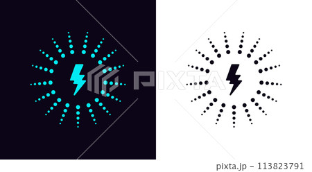 Battery charge Energetic Thunderbolt and Flash Icon Vector Logo Battery charge Energetic Thunderbolt and Flash Icon Vector Logo 113823791