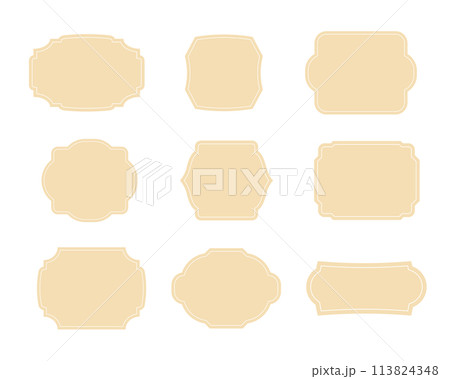 Blank frame and label mega set. Vector set vintage labels and frame. 113824348