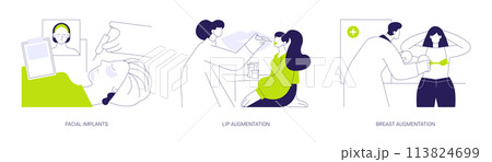 Aesthetic plastic surgery abstract concept vector illustrations. 113824699