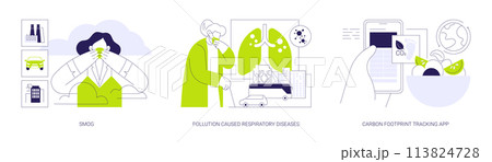 CO2 emission consequences abstract concept...のイラスト素材 [113824728] - PIXTA