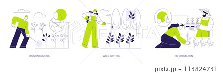 Environmental restoration abstract concept vector illustrations. 113824731