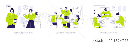 Business communication abstract concept vector illustrations. Business communication abstract concept vector illustrations. 113824738