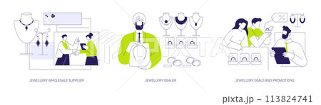 Jewellery business abstract concept vector illustrations. 113824741