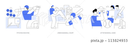 Baseball isolated cartoon vector illustrations se 113824933