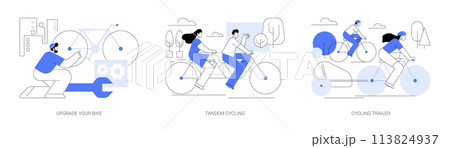 Urban cycling isolated cartoon vector illustrations se 113824937