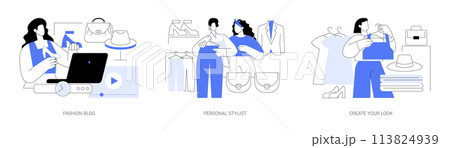 Create your own look isolated cartoon vector illustrations se 113824939