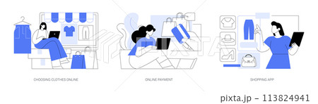 Online shopping isolated cartoon vector illustrations se 113824941