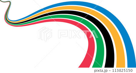 Colored winding stripes of the Olympic Games, isolated on a white background. Olympic games banner. Vector illustration 113825150