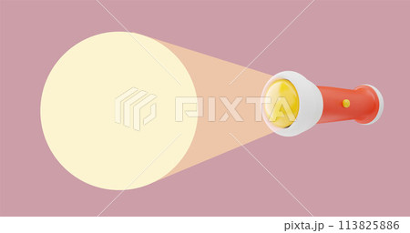 Vector camping lantern with light strip on on pink background. 113825886