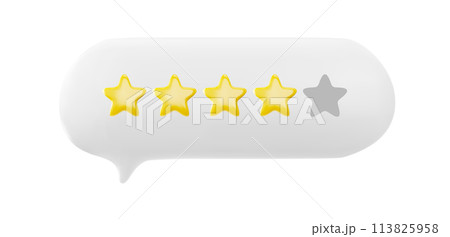 5-Star rating 3d vector Icons for reviews and feedback on a clean white backdrop 5-Star rating 3d vector Icons for reviews and feedback on a clean white backdrop 113825958