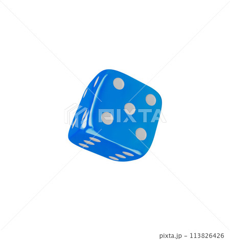 Blue die in mid-roll 3D icon vector illustration Blue die in mid-roll 3D icon vector illustration 113826426