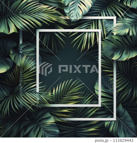 Green Wall With White Frame Green Wall With White Frame 113829442