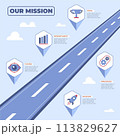 Hand drawn flat our mission infographic 113829627