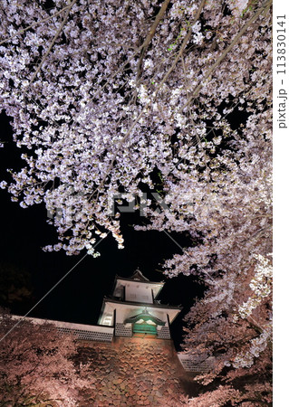 【石川県】金沢城 石川門の満開の夜桜 【石川県】金沢城 石川門の満開の夜桜 113830141
