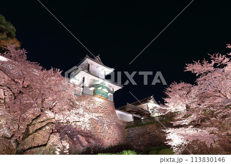 【石川県】金沢城 石川門の満開の夜桜 【石川県】金沢城 石川門の満開の夜桜 113830146