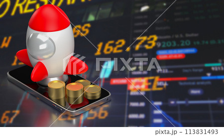 The rocket for start up Business or sci education concept 3d rendering. 113831493