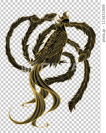 鳳凰の線画 113831809