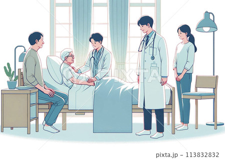 在宅医療・訪問介護 画像素材