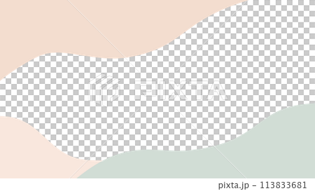 Stylish muted color abstract curved frame for cards, backgrounds, etc. Aspect ratio 16:9 version 113833681