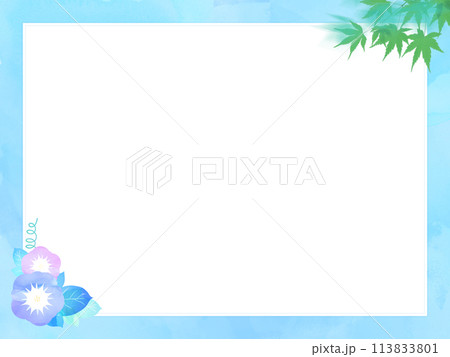 夏の水彩フレーム 113833801