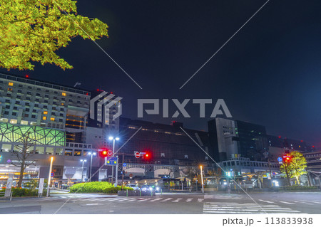 京都夜景　真夜中の京都駅ビル 113833938