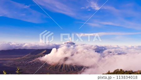 beautiful view of Mount Bromo Semeru, East Java, Indonesia 113834018