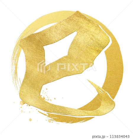 巳年の筆文字素材 巳年の筆文字素材 113834043