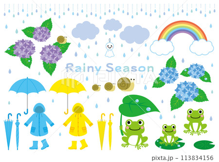 梅雨のイラスト素材 113834156