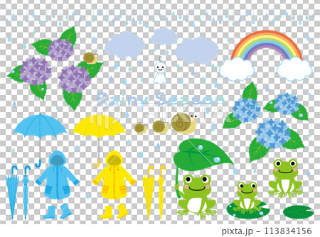梅雨のイラスト素材 113834156