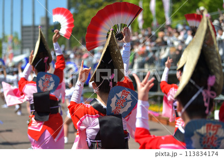 徳島市阿波踊り 春の祭典「はなはるフェスタ」扇踊りの有名連 徳島市阿波踊り 春の祭典「はなはるフェスタ」扇踊りの有名連 113834174