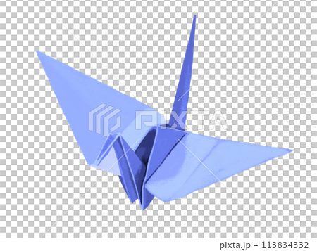 折り鶴（水色） 113834332