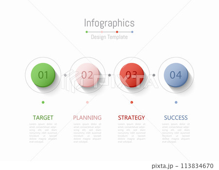 Infographic 4 options design elements for your business data. Vector Illustration. 113834670