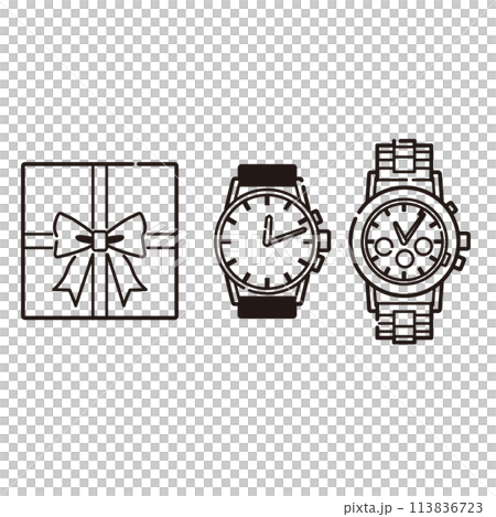 Wristwatch gift (line drawing) 113836723