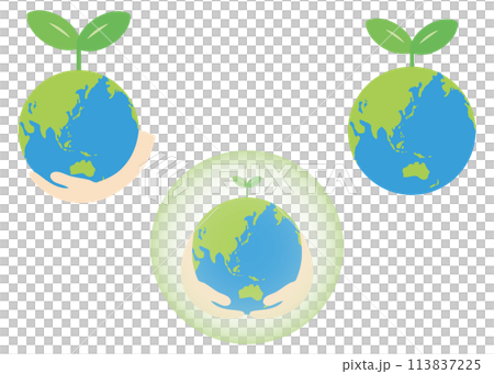 エコな地球のイラストセット 113837225