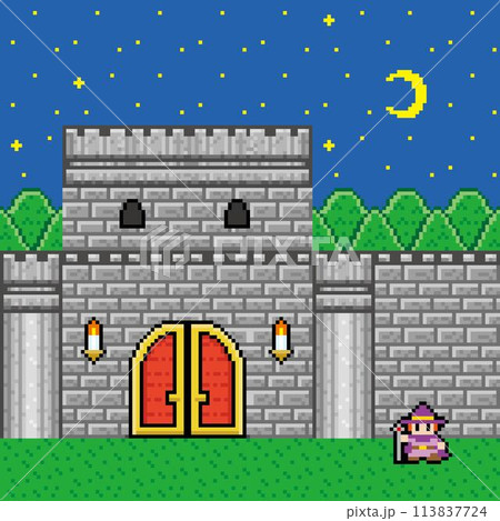 ゲーム風ドット絵 魔法使いミニ画面 ゲーム風ドット絵 魔法使いミニ画面 113837724