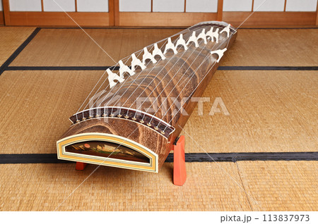 箏を畳の上に置く 箏を畳の上に置く 113837973