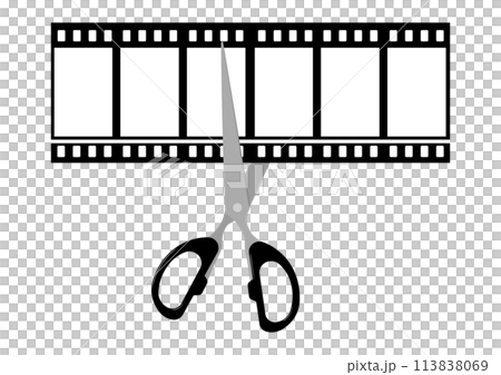 動画のフィルムをハサミで編集する 113838069