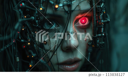 cyborg connected to wires cyborg connected to wires 113838127