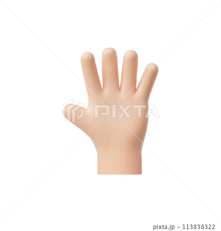 Raised hand signal 3D vector illustration 113838322