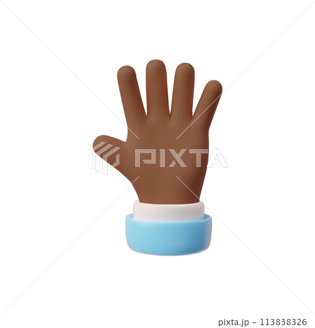 Open hand gesture 3D vector icon illustration 113838326