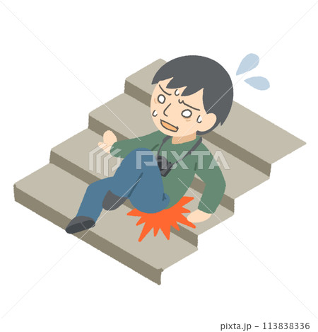 階段で転ぶ 113838336