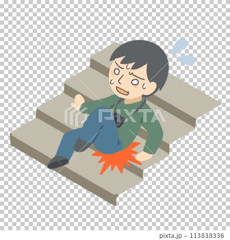 階段で転ぶ 113838336