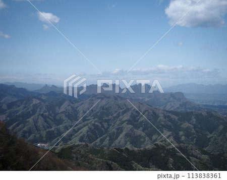 南から見る春の妙義山 113838361