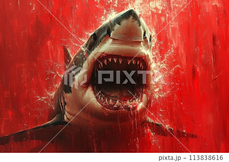 angry shark angry shark 113838616