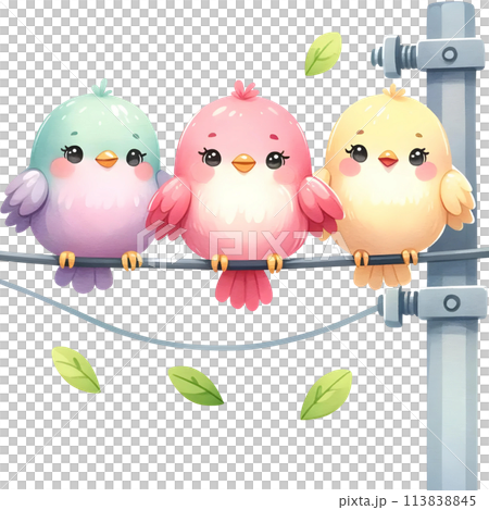 Three little birds on wire 113838845