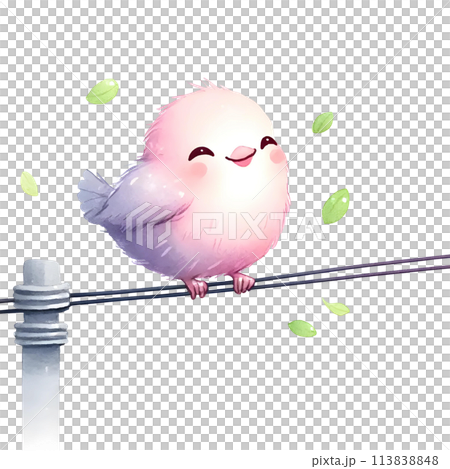 3d bird on wire 113838848