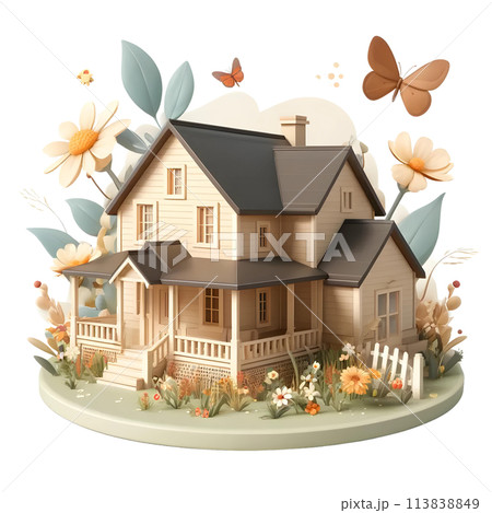 3d farmhouse 113838849