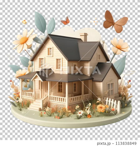 3d farmhouse 113838849